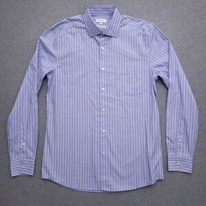 Reiss Button Up Shirt Mens Medium Regular‎ Fit Blue White Stripe Corpcore